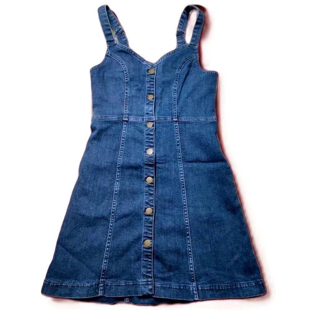 BDG Urban Outfitters Denim Dress Medium Button Front Sleeveless Adjustable